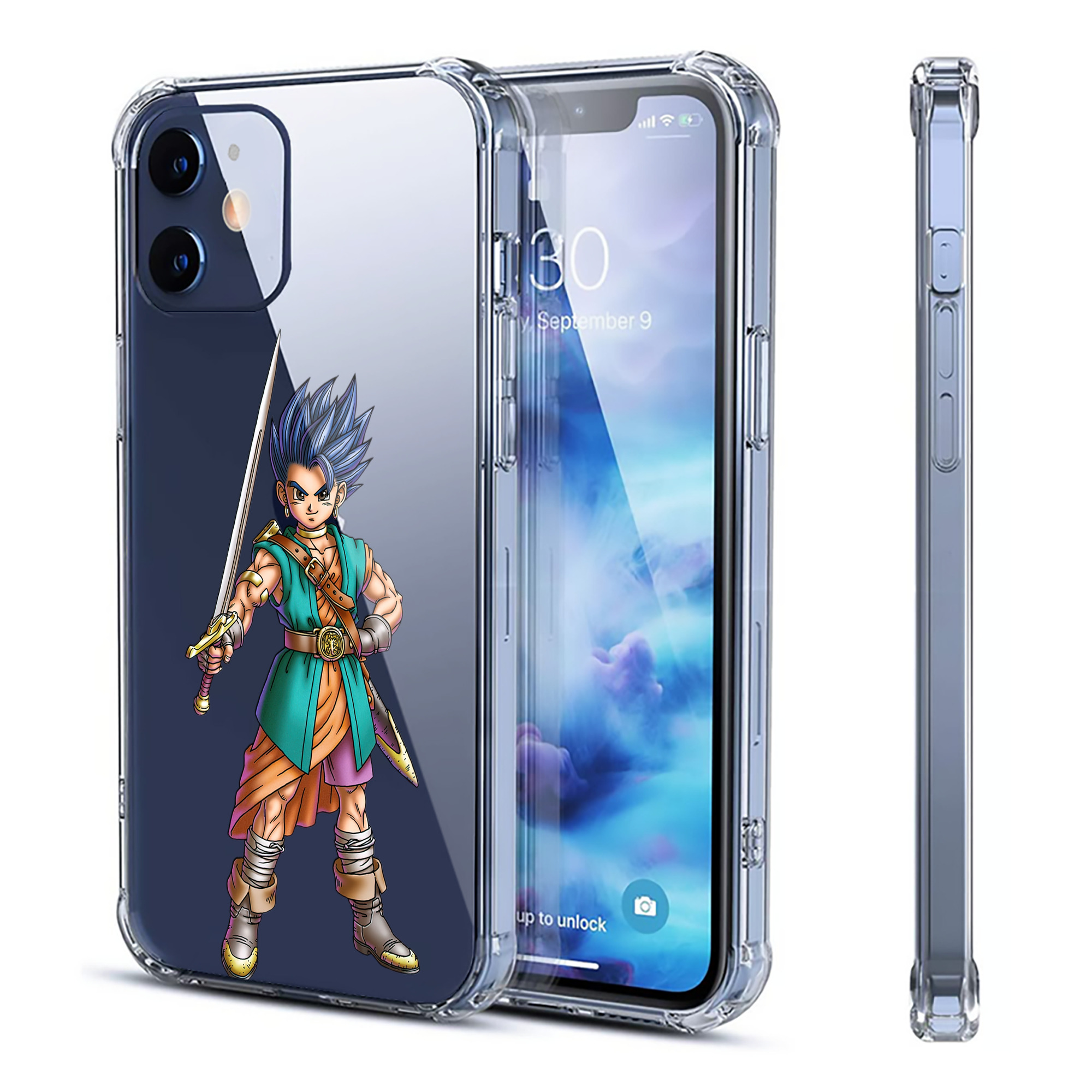 （画像用） ドラゴンクエスト Doragon Kuesuto Dragon Quest 【iPhone 12シリーズ対応】透明スマホケース（クリアソフトケース）